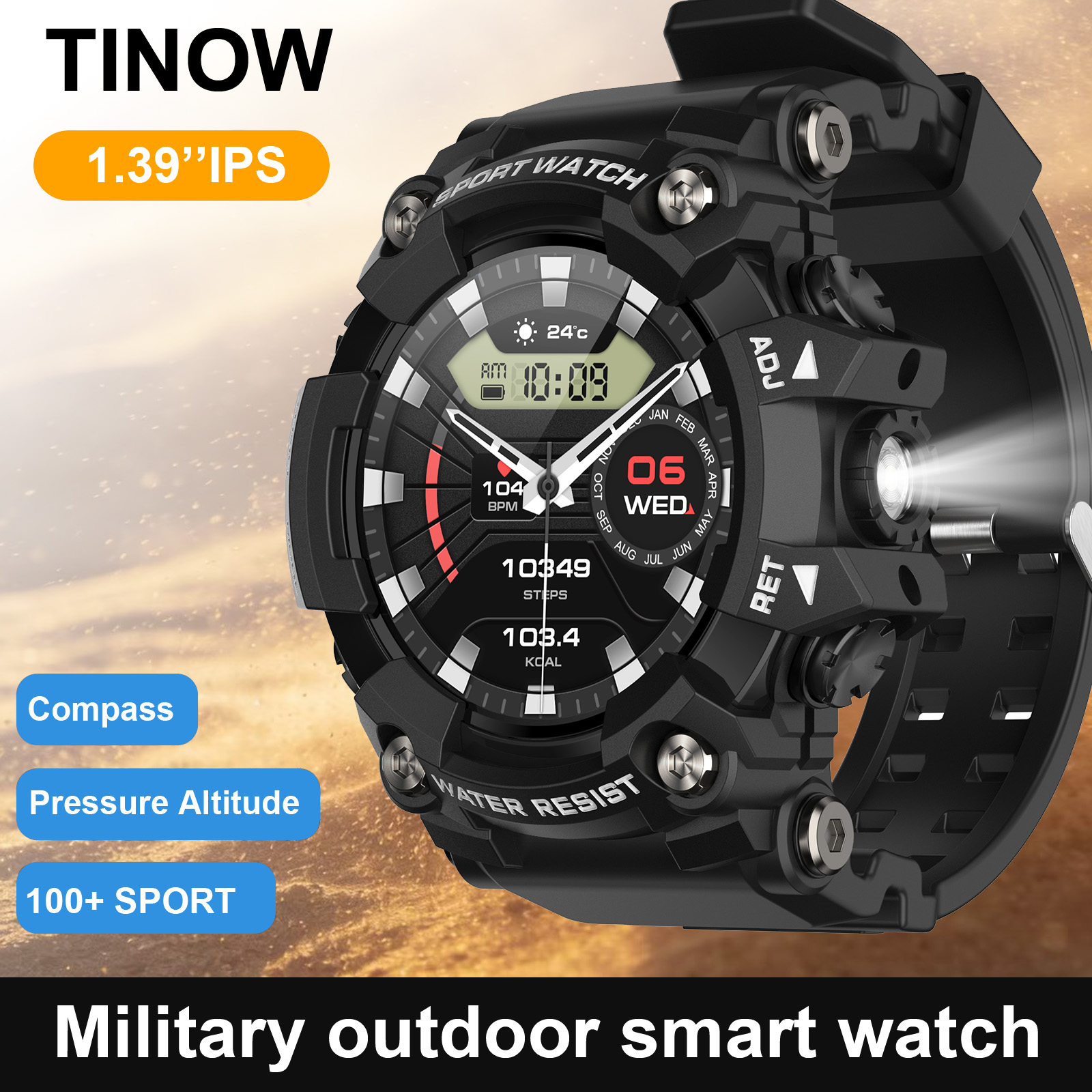 Outdoor Lighting Ip Rating - Outdoor Realtek Smartwatch with Bluetooth Compass