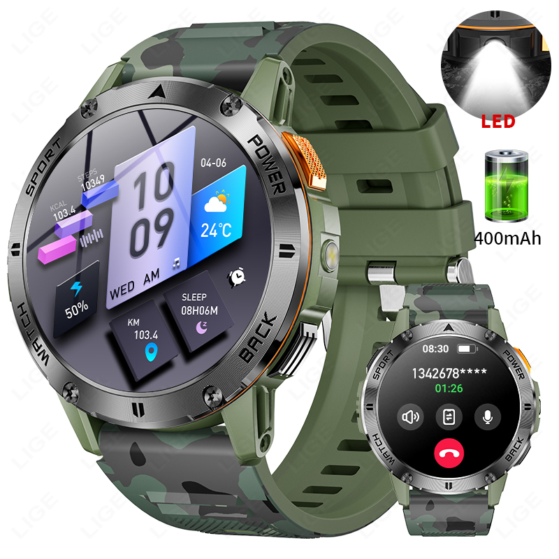 Outdoor Lighting Ip Rating - LIGE 400mAh Military Grade Men's Smart