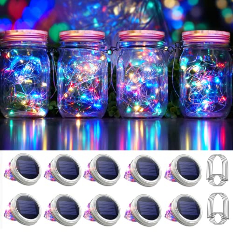 Solar Fairy String - 30 LED 10 Packs Mason Jar