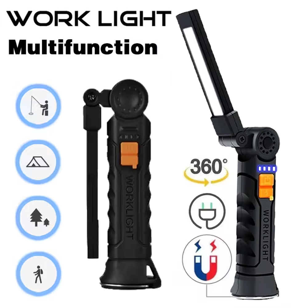Outdoor Lighting Battery - Portable COB LED Flashlight USB Rechargeable