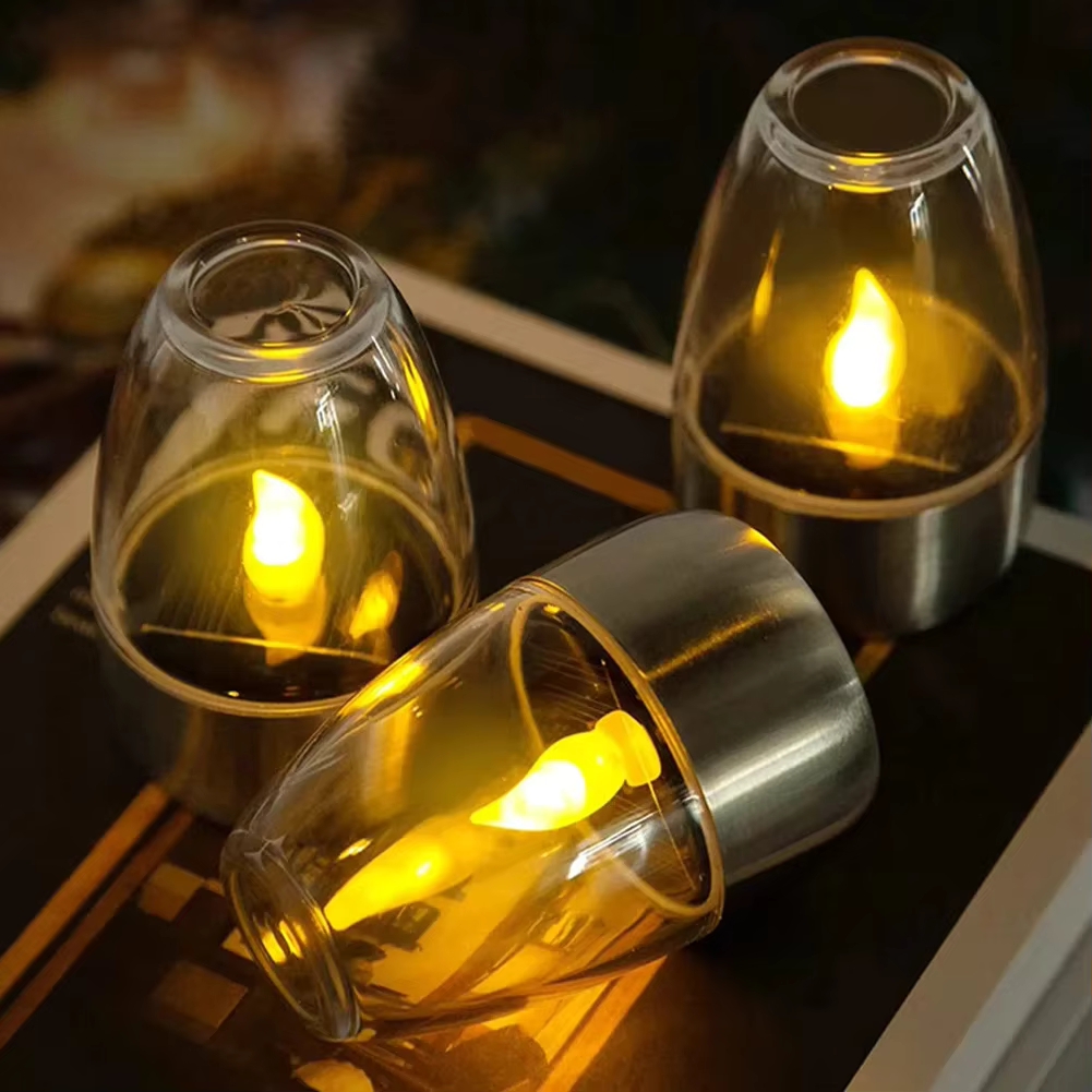 Halo Outdoor Lighting - LED Stainless Steel Solar Candle Lights