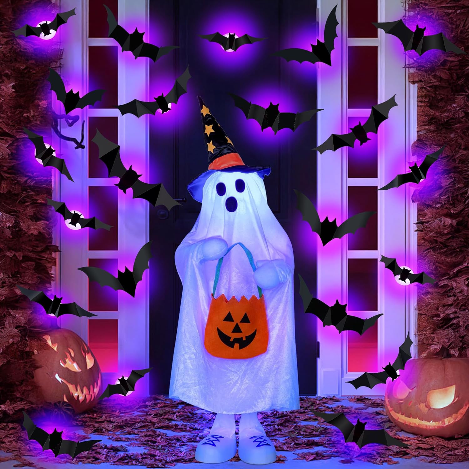 Outdoor Lighting Event - Halloween LED Bats Spider Decor Glow