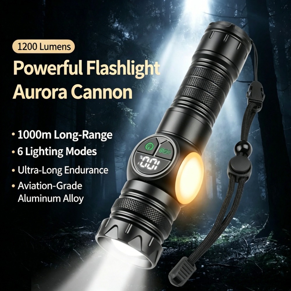 Outdoor Lighting Repair - White Light LED Flashlight Type-C Charging
