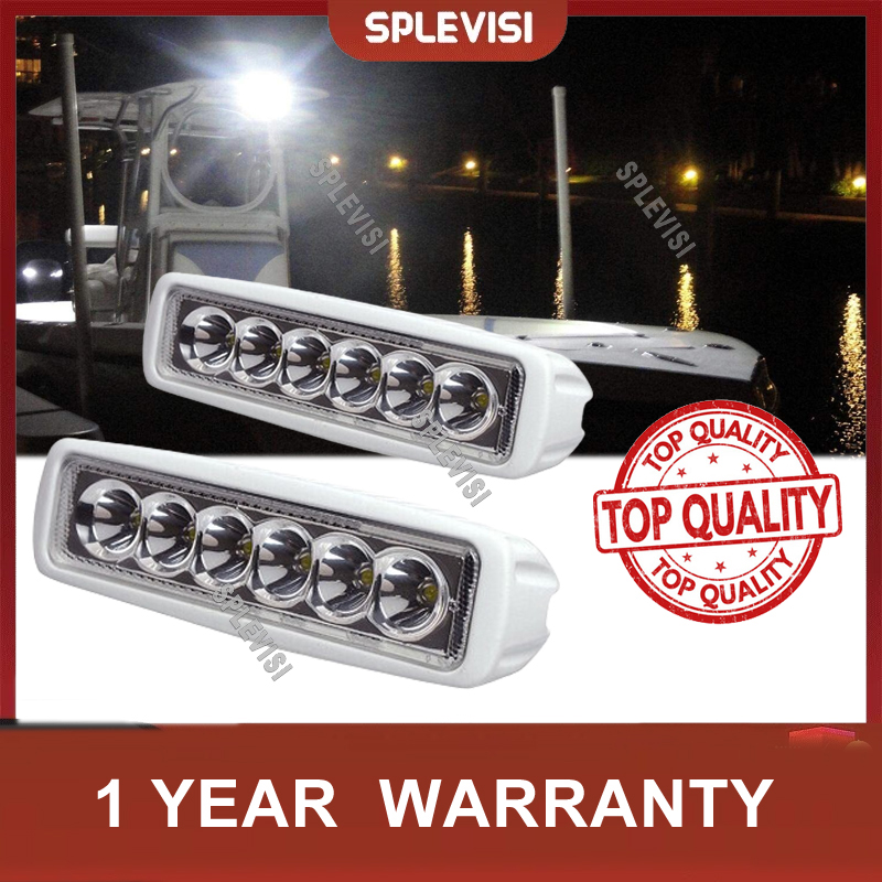 Led Flood Light - 2pcs 12V 6 LED Deck Marine