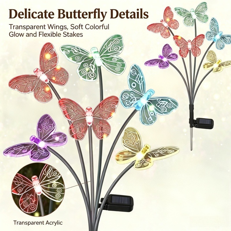 Outdoor Lighting Battery - Solar Powered Butterfly Lights, Waterproof LED