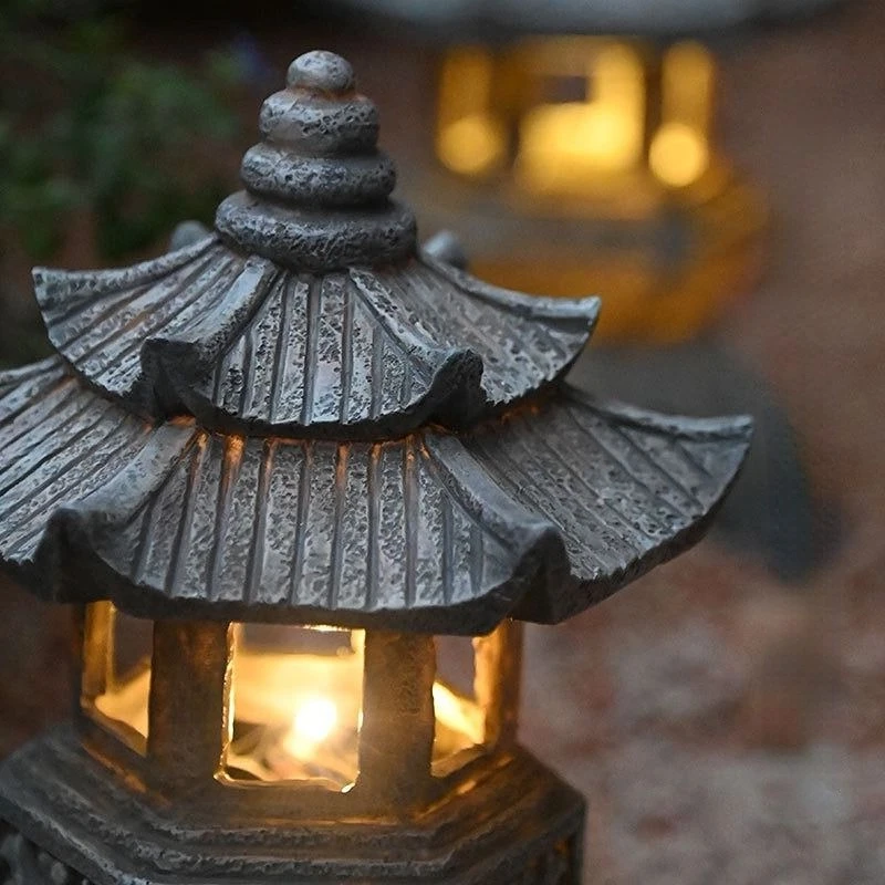 Outdoor Lighting Architectural - Solar LED Pagoda Lantern for Balcony