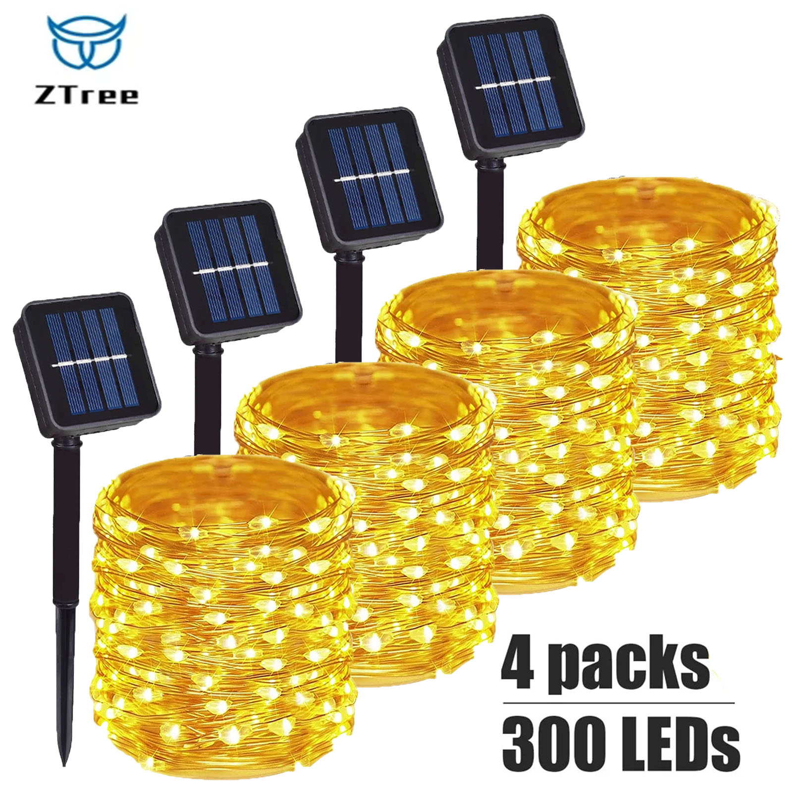 Solar Fairy String - 1~4Pcs Solar String Lights Outdoor Waterproof