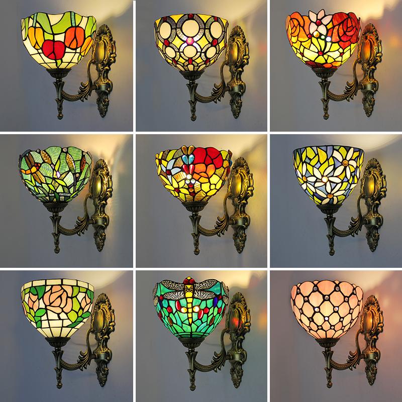 Solar Wall Sconce - American bedside bedroom Nordic retro Tiffany