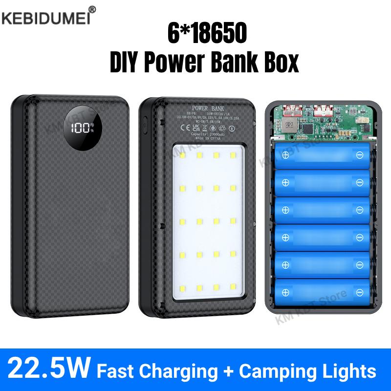 Outdoor Lighting Battery Operated - 18650 Battery Holder 22.5W Fast Charging