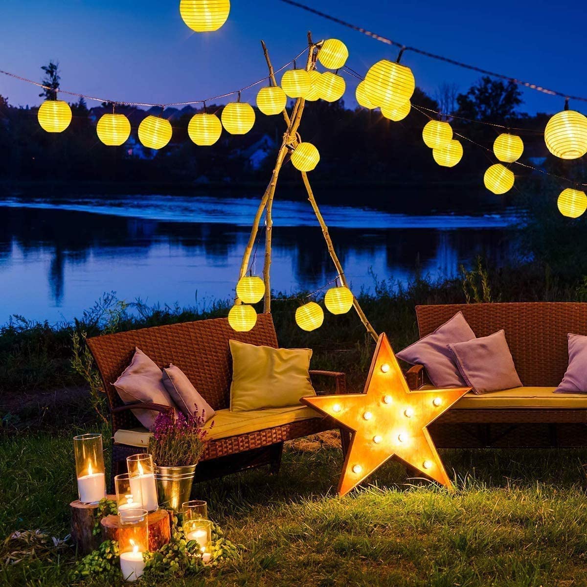 Waterproof Lantern Solar Strin - Halo Outdoor Lighting 评论和价格