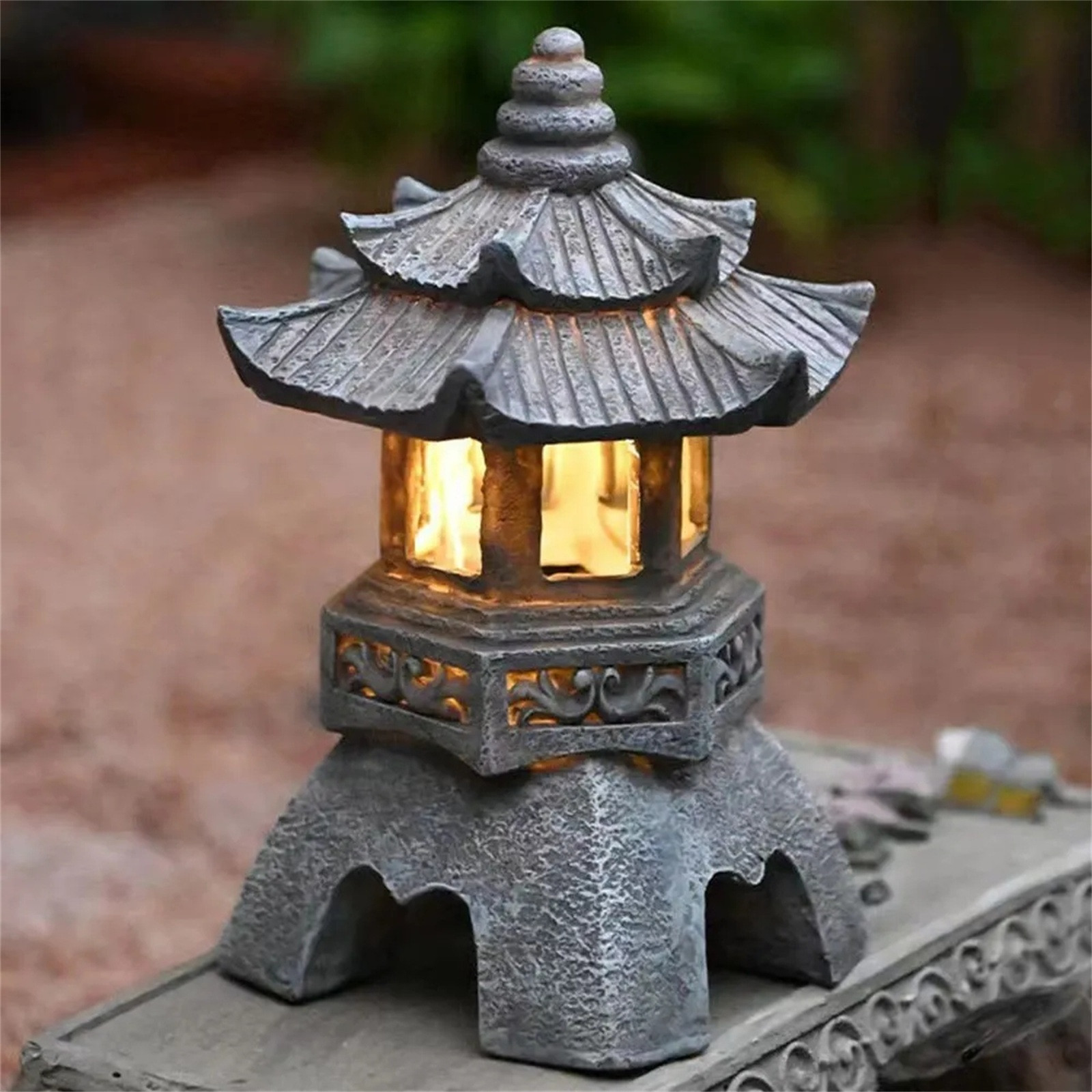 Pagoda Statues Outdoor Solar P - Outdoor Lighting Architectural 评论和价格