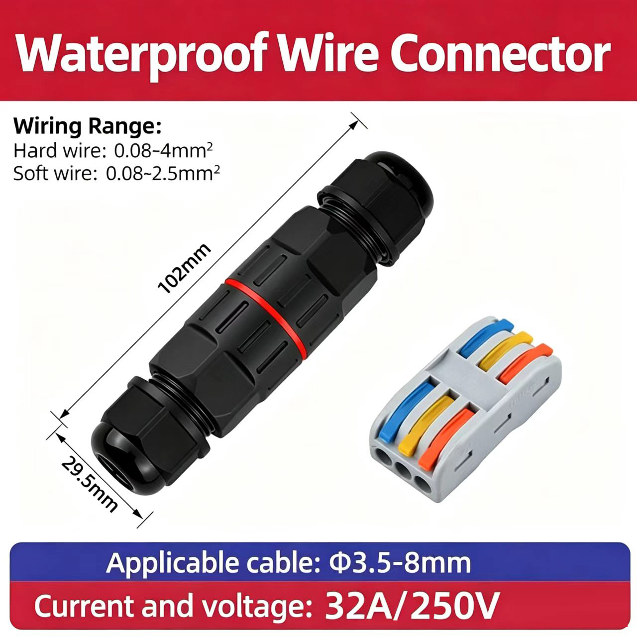 1Pc 2 Pin 3 Pin Wire Connector - Outdoor Lighting Voltage 评论和价格