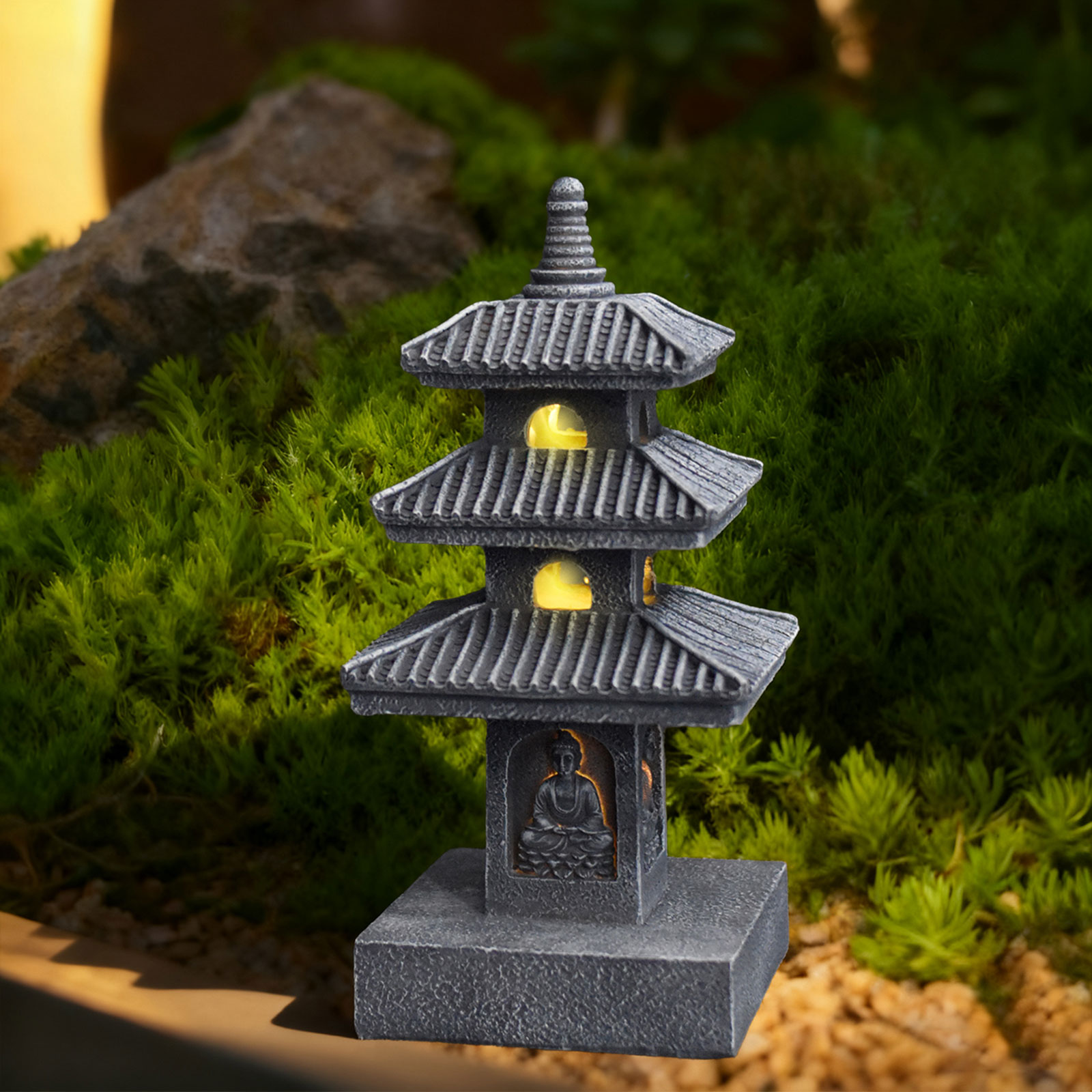 Solar Pagoda Lantern Garden St - Halo Outdoor Lighting 评论和价格