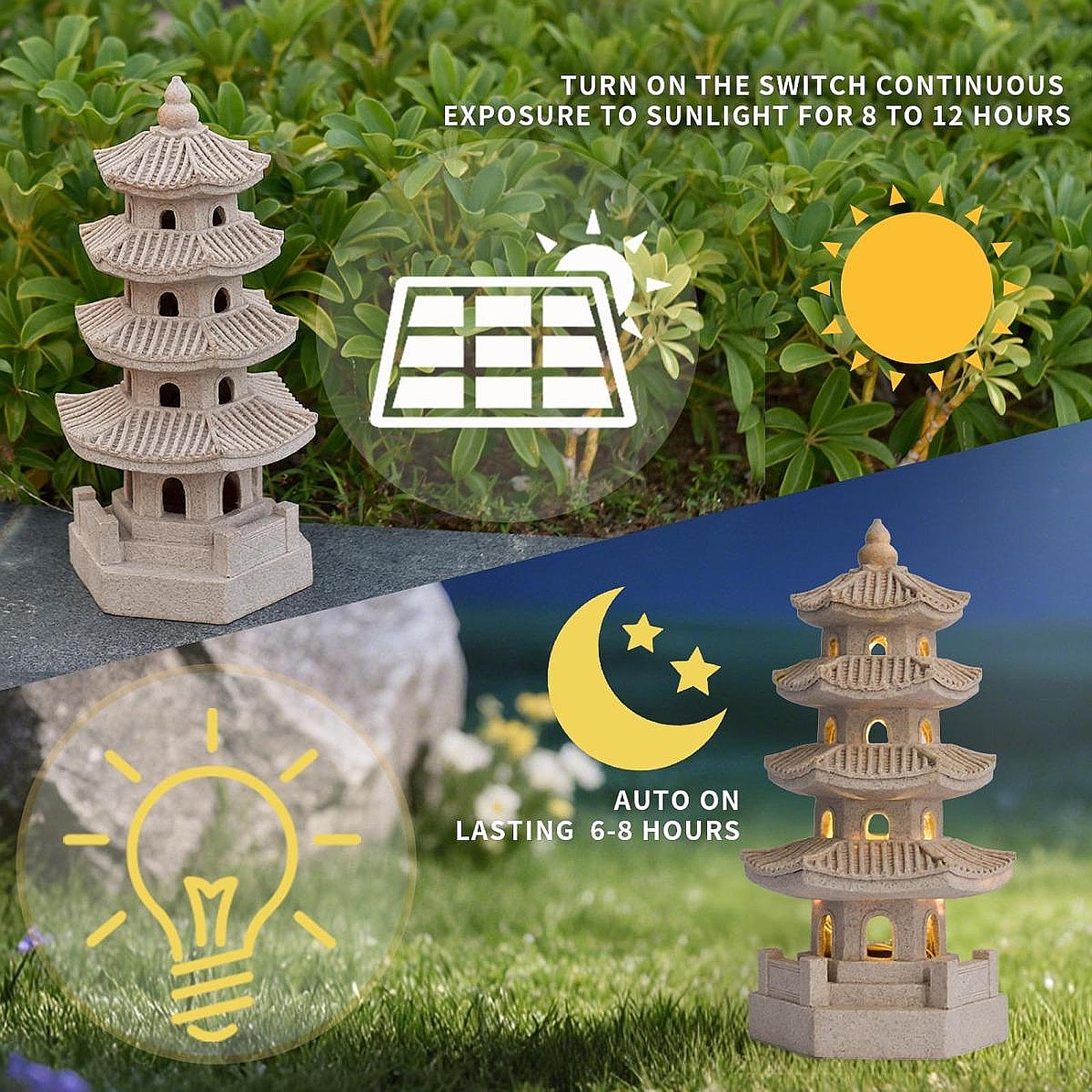 Solar Pagoda Lantern Garden St - Halo Outdoor Lighting 评论和价格