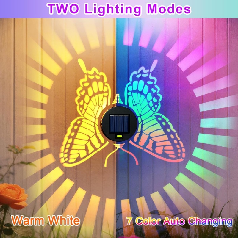 Decorative Solar Butterfly Lig - Solar Wall Sconce 评论和价格