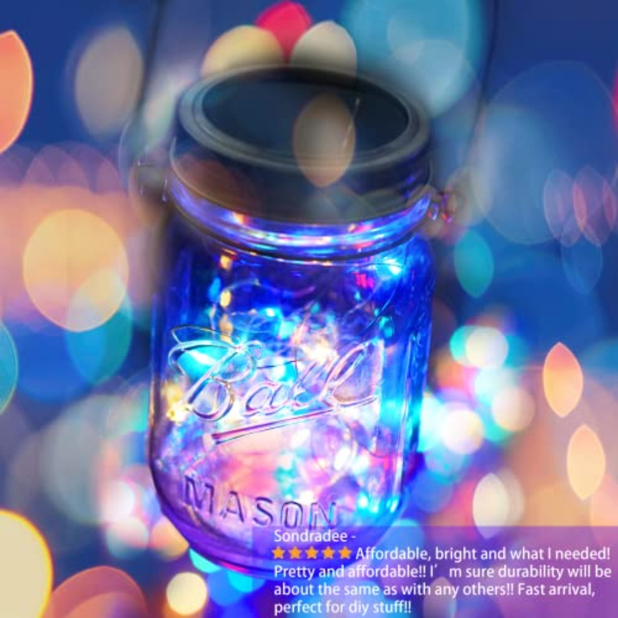 30 LED 10 Packs Mason Jar Ligh - Solar Fairy String 评论和价格
