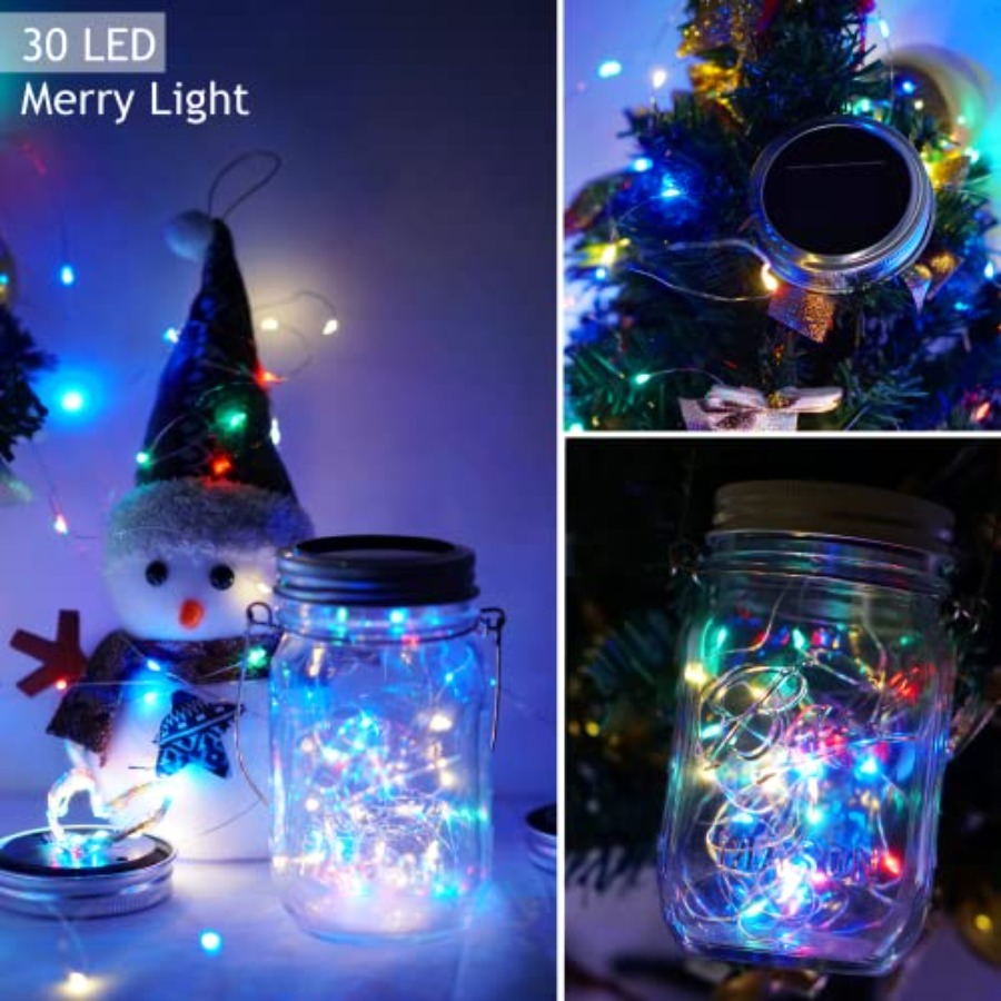 30 LED 10 Packs Mason Jar Ligh - Solar Fairy String 评论和价格