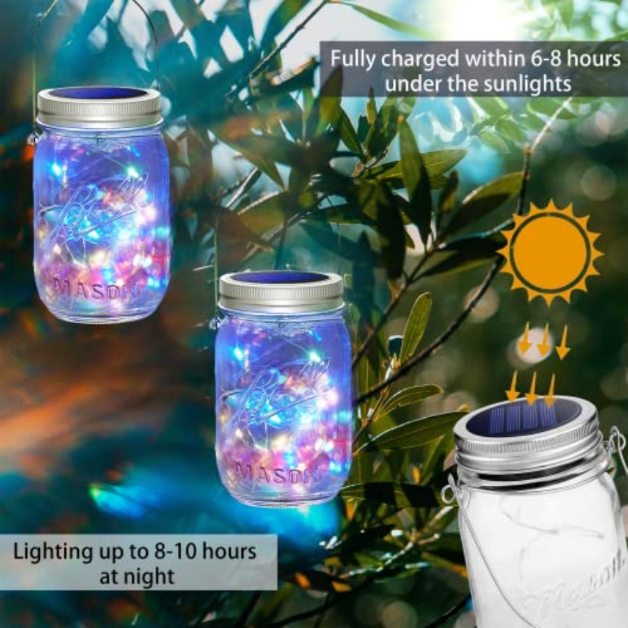 30 LED 10 Packs Mason Jar Ligh - Solar Fairy String 评论和价格
