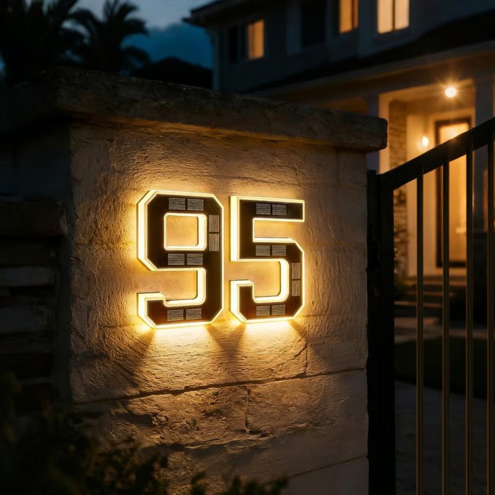 New Solar Address Sign LED Hou - Solar Wall Sconce 评论和价格