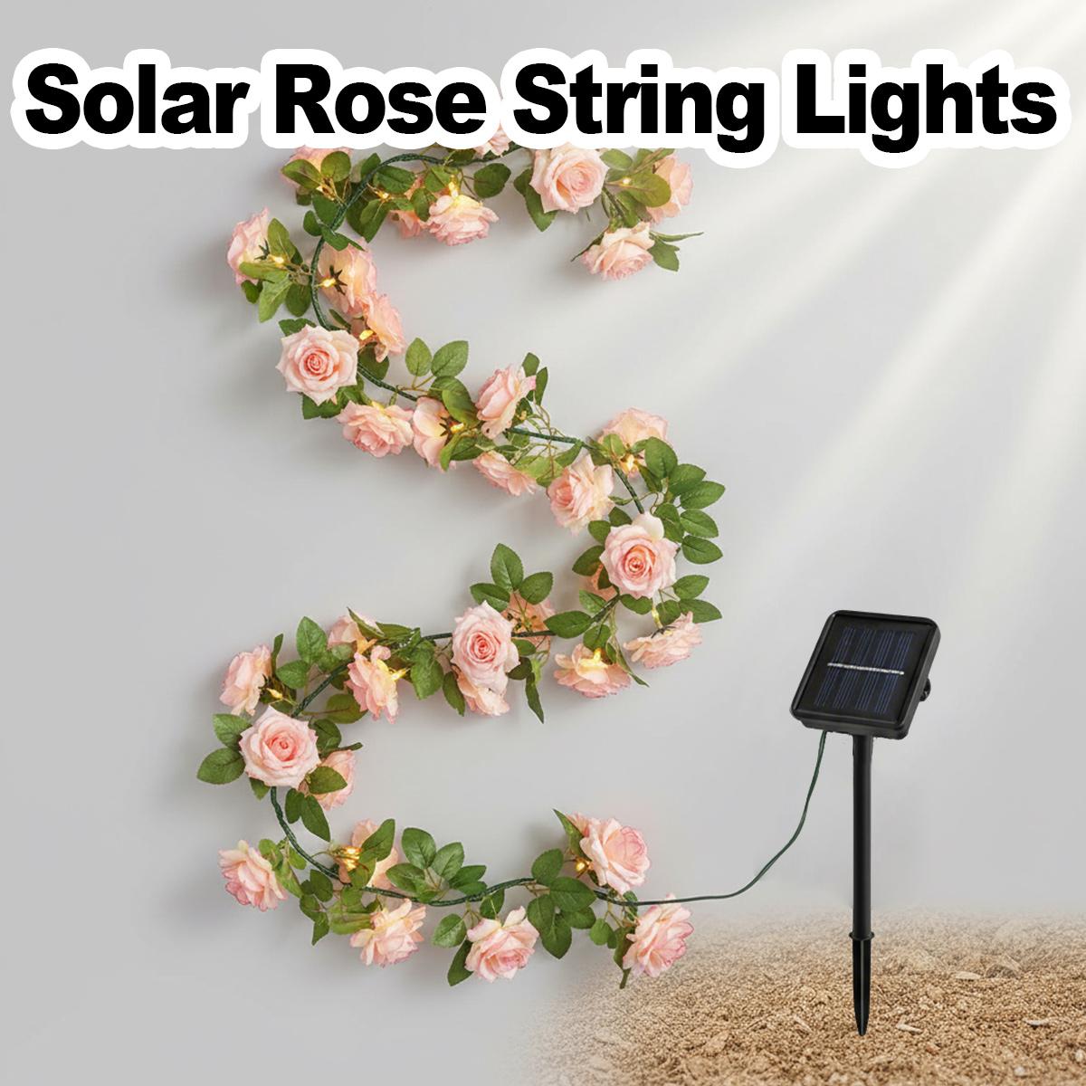 Solar Rose Vine String Light I - Solar Fairy String 评论和价格