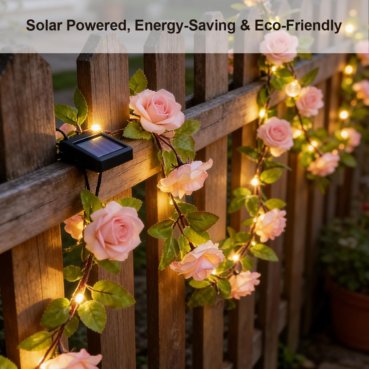 Solar Rose Vine String Light I - Solar Fairy String 评论和价格
