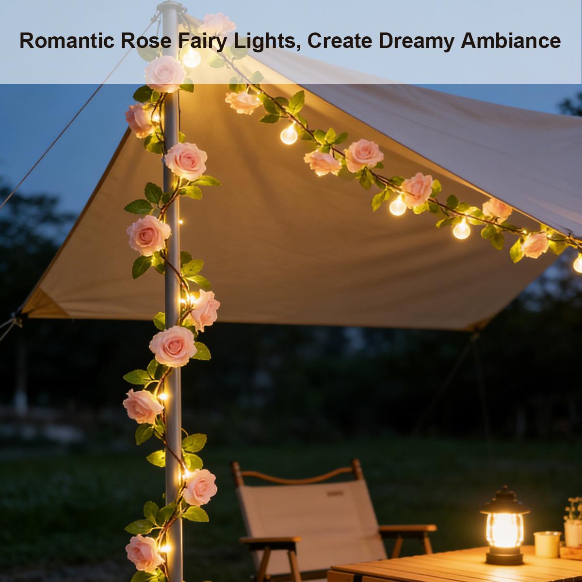Solar Rose Vine String Light I - Solar Fairy String 评论和价格