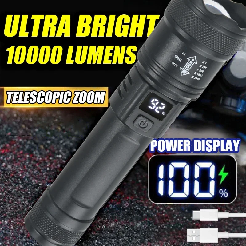 9900LM Powerful LED Flashlight - Outdoor Lighting Battery Operated 评论和价格