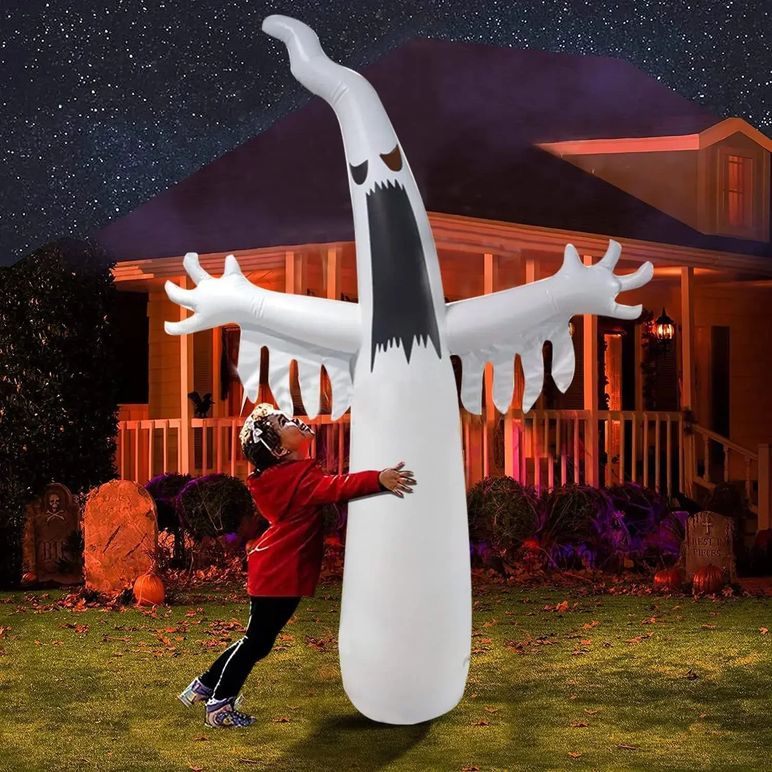 Halloween Inflatable Scary Gho - Outdoor Lighting Event 评论和价格