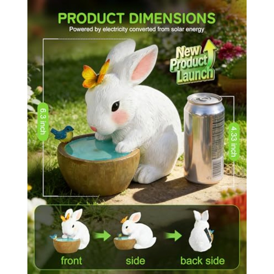 Solar Bunny Garden Outdoor Sta - Outdoor Lighting For Home 评论和价格
