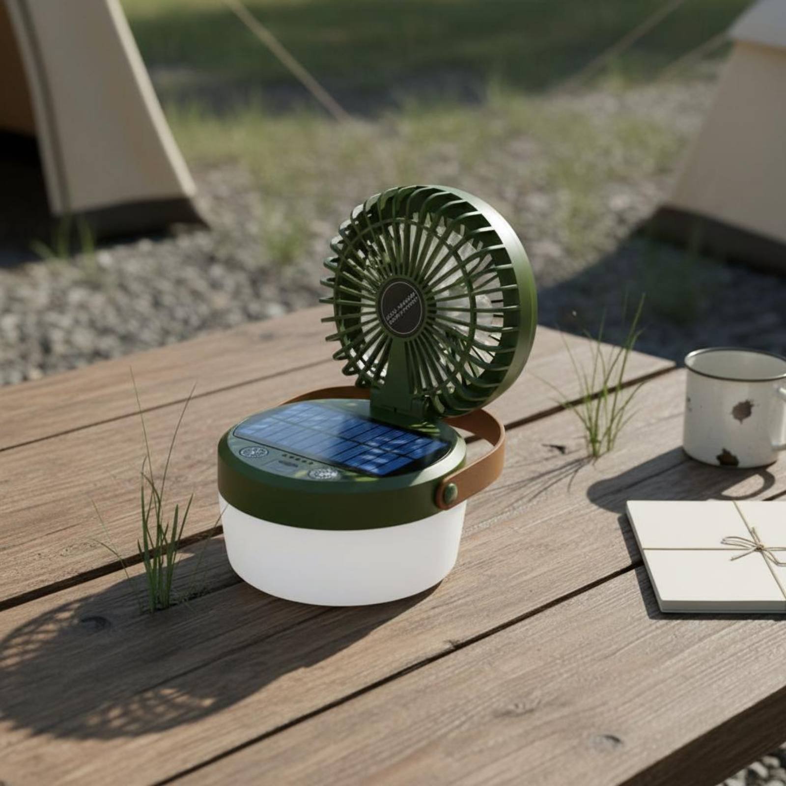 Solar Camping Fan Lantern Fold - Outdoor Lighting Design 评论和价格