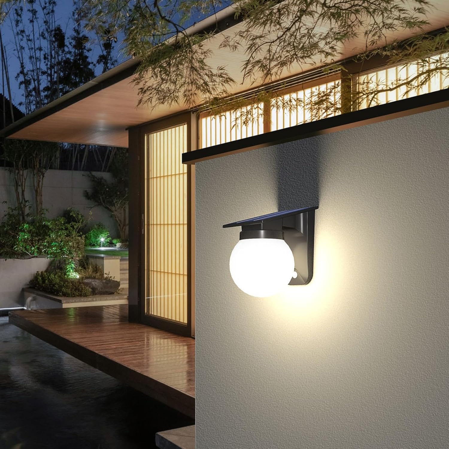 Solar Sphere Wall Lights Outdo - Solar Wall Sconce 评论和价格