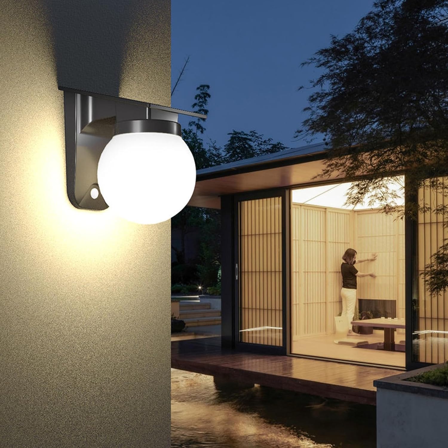 Solar Sphere Wall Lights Outdo - Solar Wall Sconce 评论和价格