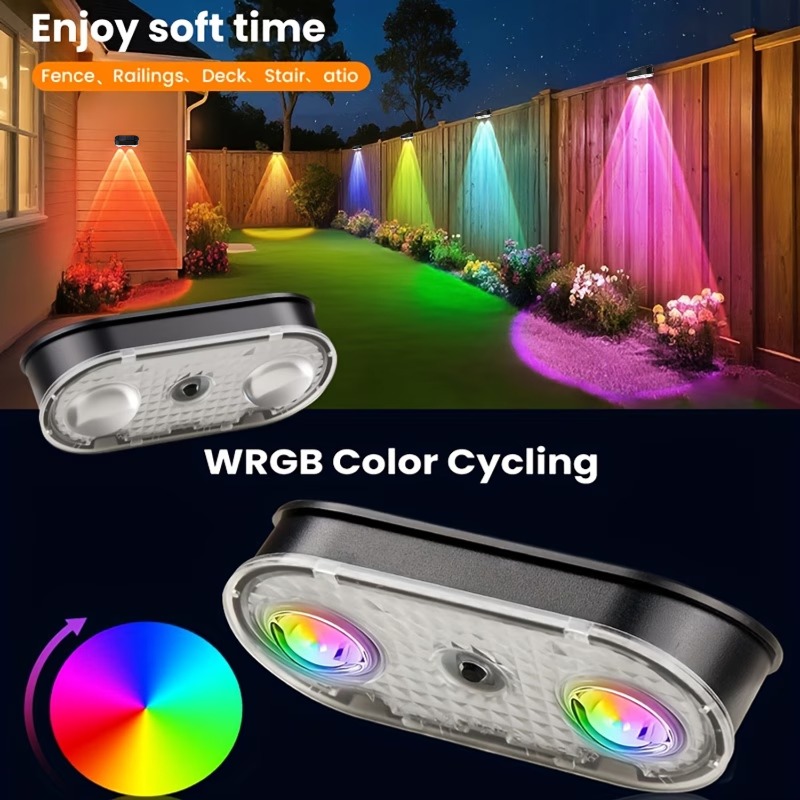 RGB Solar Fence Light IP44, 8  - Solar Wall Sconce 评论和价格