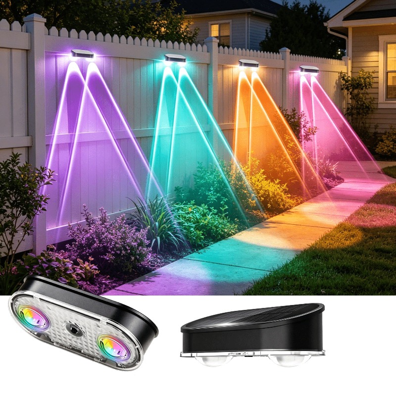 RGB Solar Fence Light IP44, 8  - Solar Wall Sconce 评论和价格