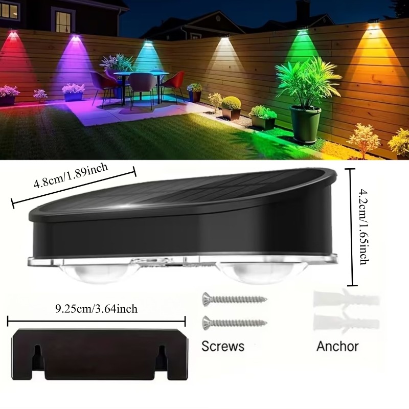 RGB Solar Fence Light IP44, 8  - Solar Wall Sconce 评论和价格