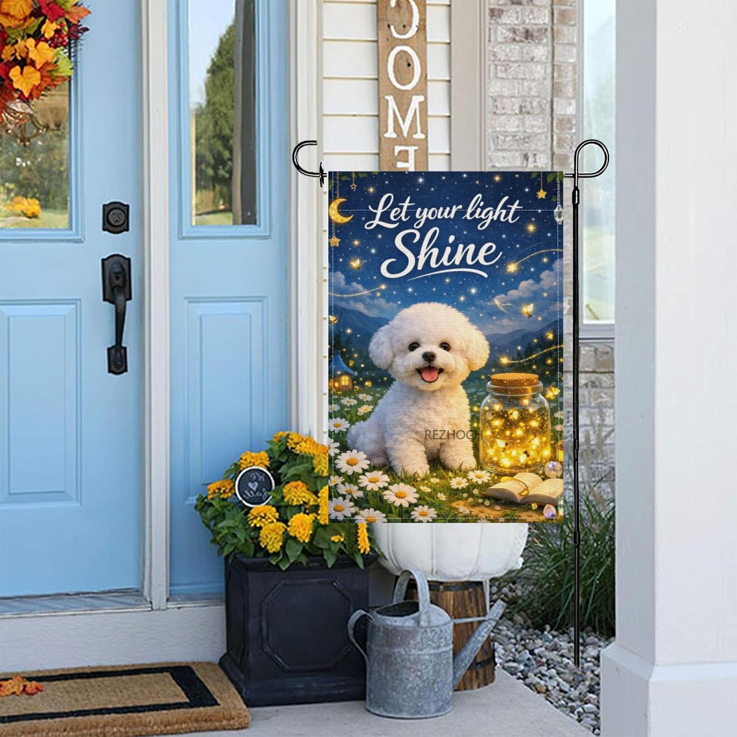 Funny Bichon Frise Garden Flag - Outdoor Lighting For Your Yard 评论和价格