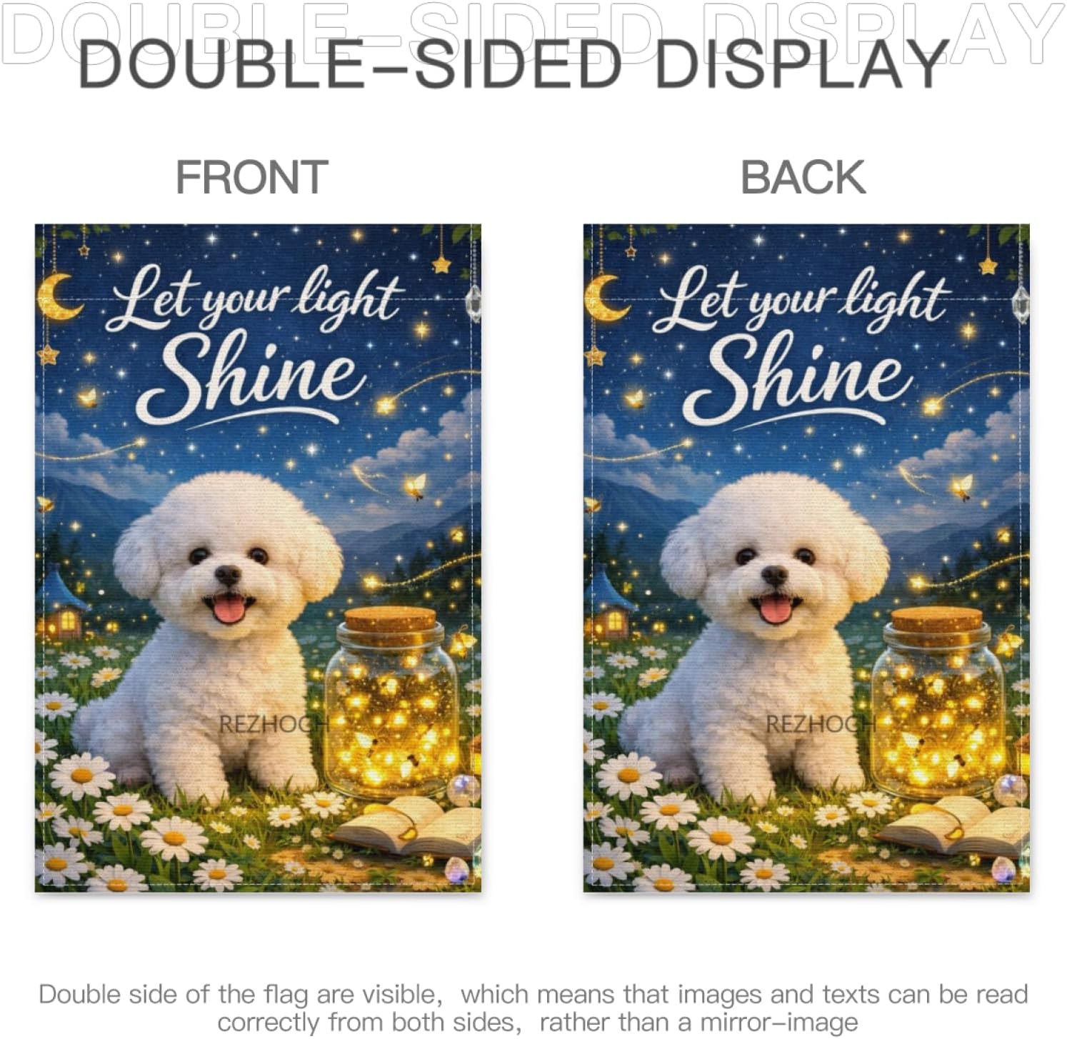 Funny Bichon Frise Garden Flag - Outdoor Lighting For Your Yard 评论和价格