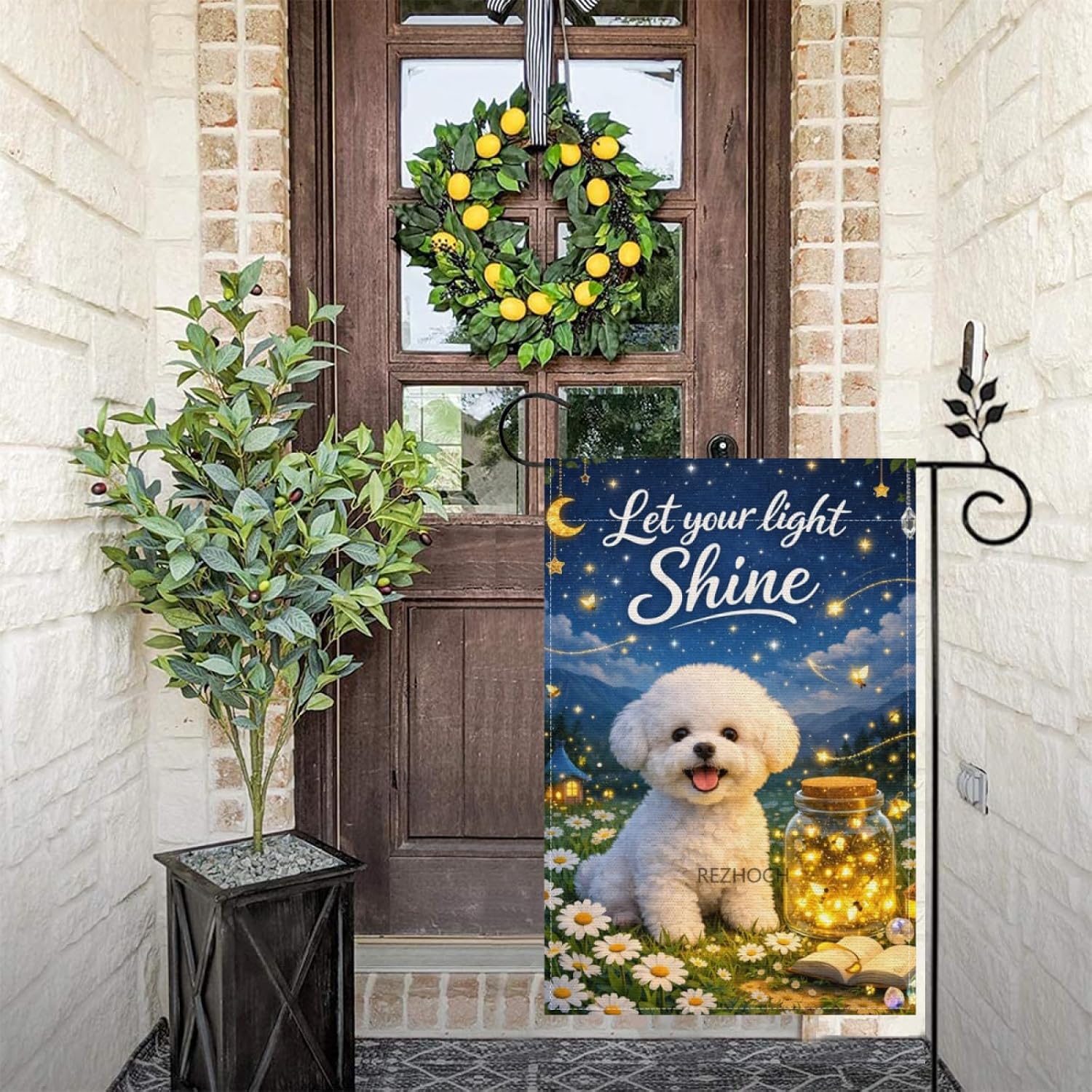 Funny Bichon Frise Garden Flag - Outdoor Lighting For Your Yard 评论和价格