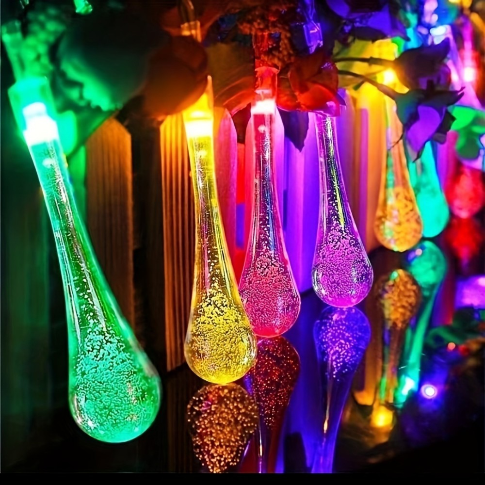 1pc Solar-Powered LED Teardrop - Solar Wall Sconce 评论和价格
