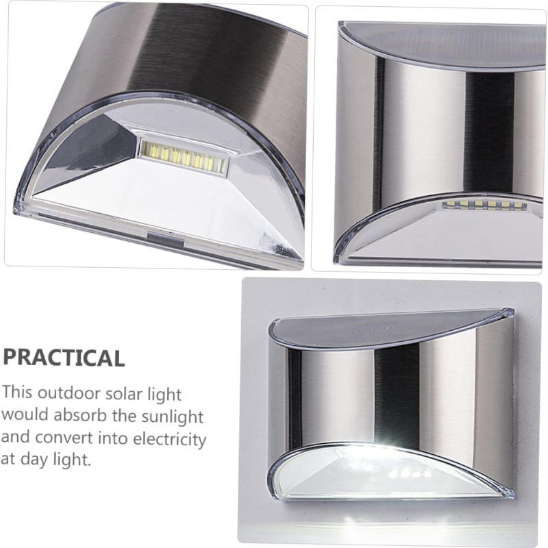 2Pcs Solar Garden Light Stainl - Solar Wall Sconce 评论和价格