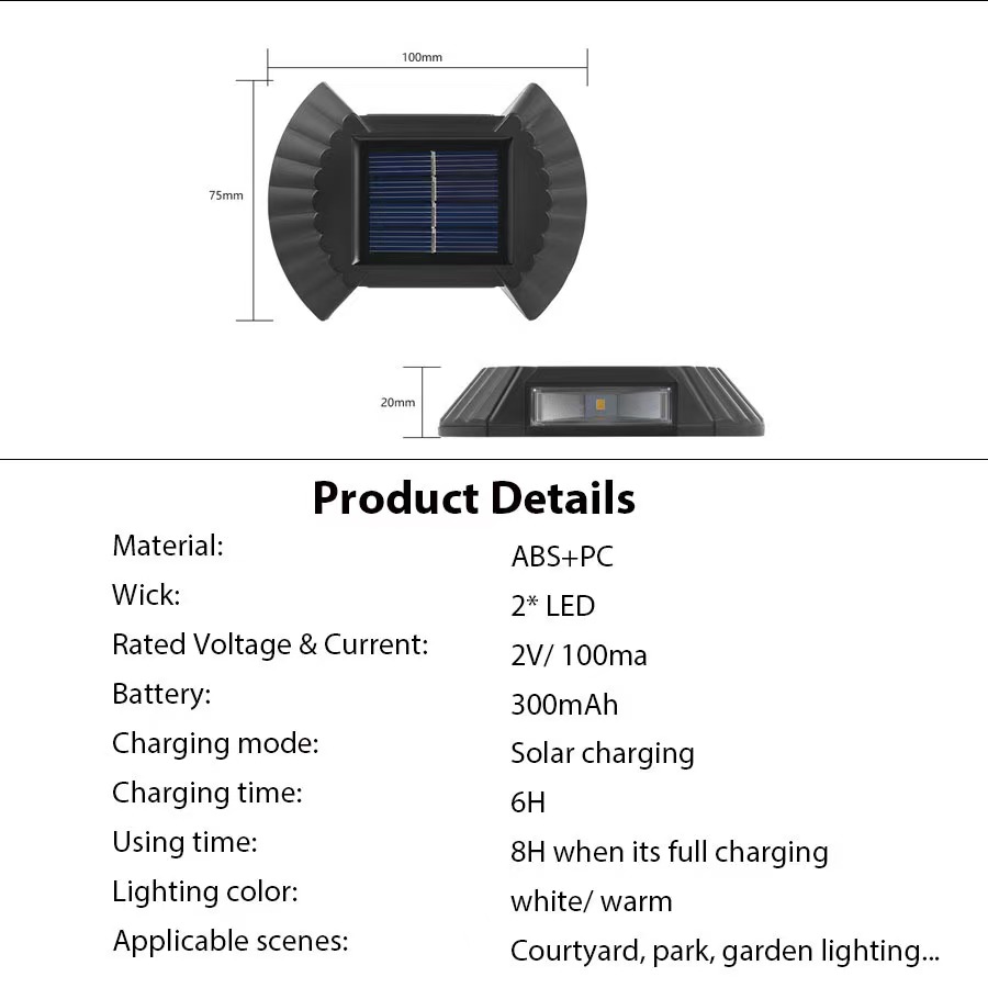Solar Wall Light 2/8LED Waterp - Outdoor Lighting For Your Yard 评论和价格