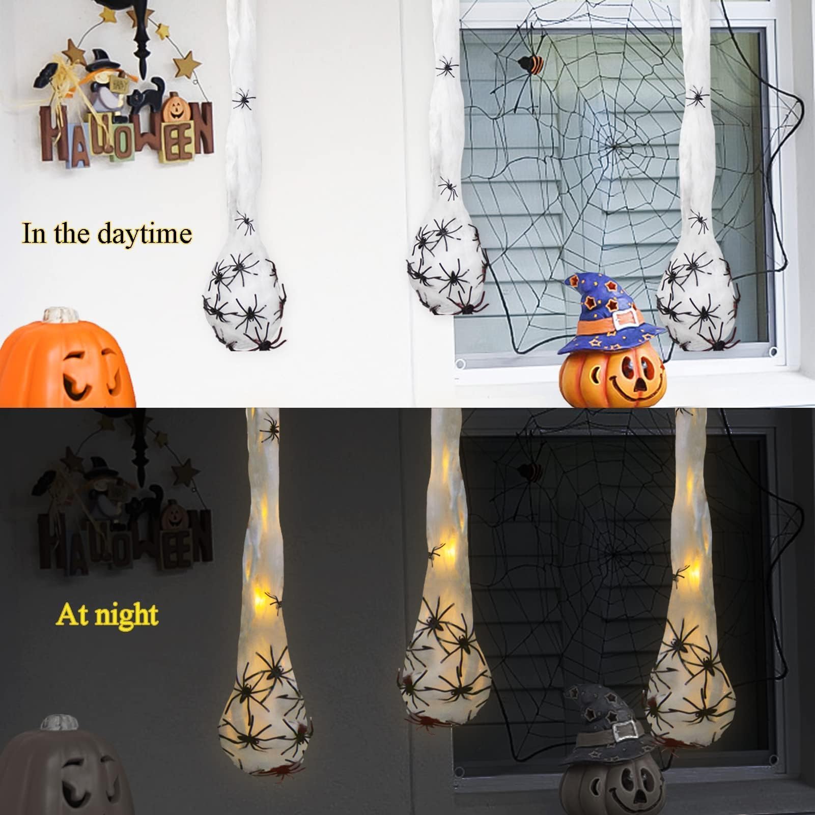 3pcs Halloween Glowing Spider  - Outdoor Lighting Event 评论和价格