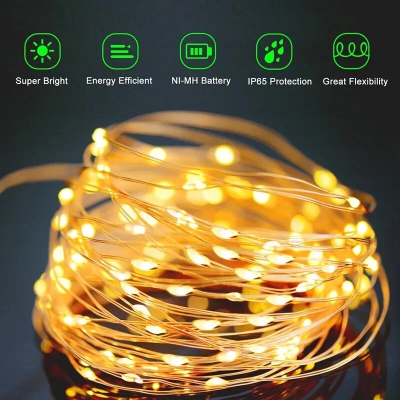100 LED Solar Fairy Waterproof - Solar Fairy String 评论和价格