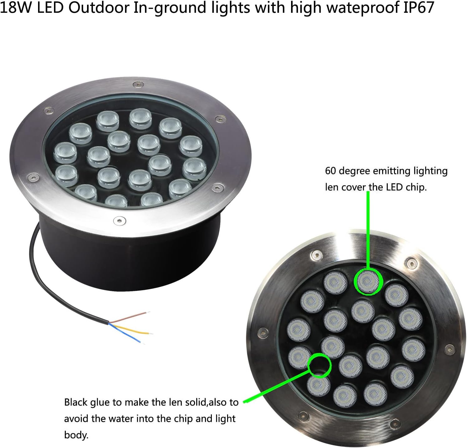 18W Outdoor Ground Lights,Diam - Outdoor Lighting Voltage 评论和价格