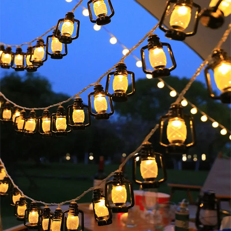 Vintage Kerosene Lamp LED Stri - Solar Fairy String 评论和价格