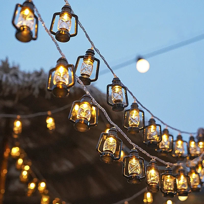 Vintage Kerosene Lamp LED Stri - Solar Fairy String 评论和价格