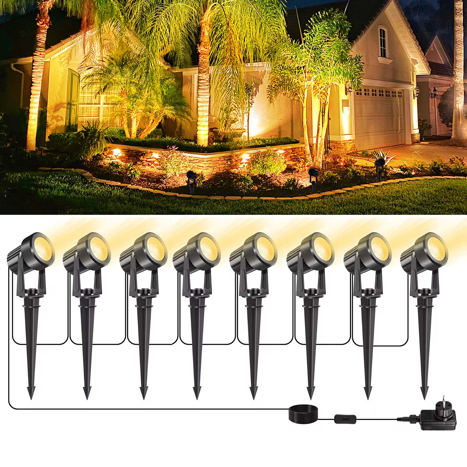 4/6/8LEDS 3000K Outdoor Spotli - Outdoor Lighting Voltage 评论和价格