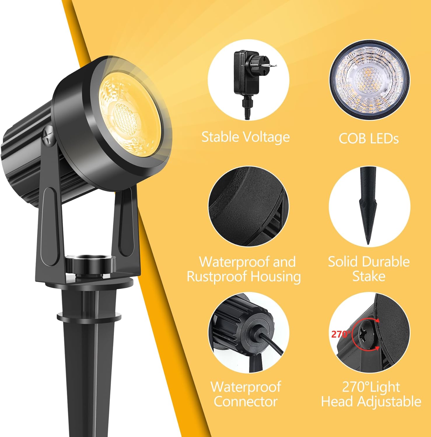 4/6/8LEDS 3000K Outdoor Spotli - Outdoor Lighting Voltage 评论和价格