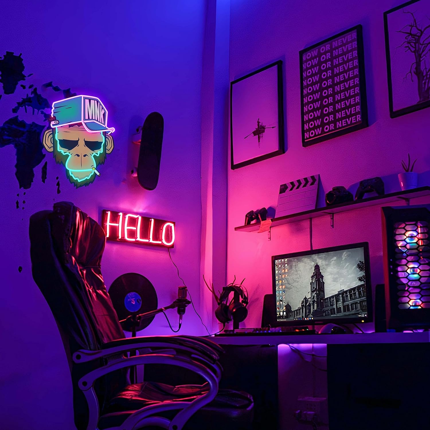 Cool Monkey with Hat Neon Sign - Outdoor Lighting Unique 评论和价格