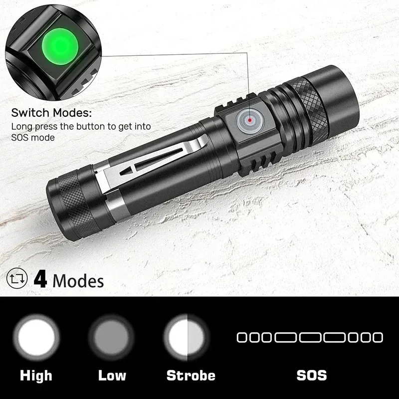 T6 LED Rechargeable Flashlight - Outdoor Lighting For Home 评论和价格